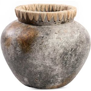 Bazar Bizar Vase en terre cuite antique gris H27