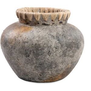 Bazar Bizar Vase en terre cuite antique gris H23