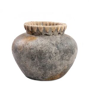 Bazar Bizar Vase en terre cuite antique gris H23