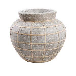LANADECO Vase en terre cuite gris naturel H27