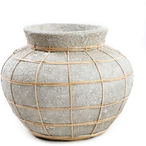 Bazar Bizar Vase en terre cuite gris naturel H19