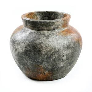 Bazar Bizar Vase en terre cuite antique gris H19