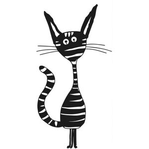 Harmonie design Decoration murale chat joyeux en metal noir 53x100 cm