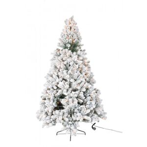 LANADECO Sapin de Noël artificiel enneigé led en plastique vert 105x105x185 cm - Publicité