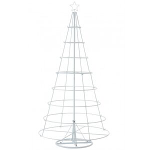 LANADECO Arbre de Noël conique à décorer en métal blanc 94x94x188 cm