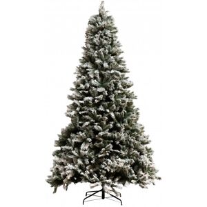 LANADECO Sapin de Noël artificiel enneigé en plastique vert 160x160x325 cm