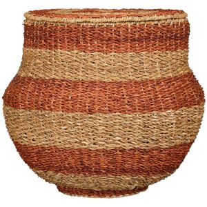 Mica Decorations Panier de rangement avec couvercle en jute orange H48