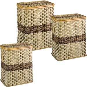 Aubry Gaspard Coffres a linge en rotin et buri (lot de 3)