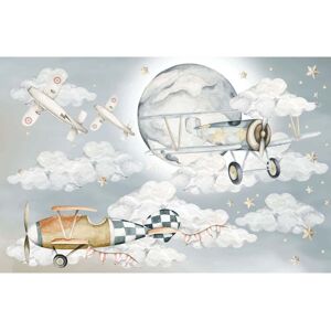 ReCollection Sticker mural Tissu Bleu