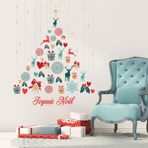 Ambiance Sticker Sticker Noel sapin suspendu Joyeux Noel 120 x 90 cm