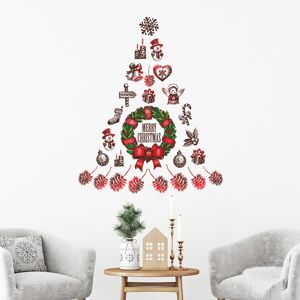 Ambiance Sticker Sticker Noel sapin de Noel Merry Christmas 90 x 105 cm