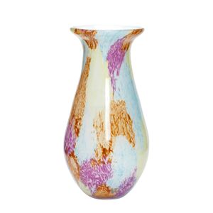 Hübsch Vase long soufflé en verre claire multicolore D15cm - Publicité