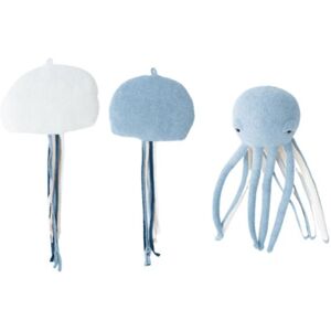 Crochetts Pack peluche murale meduses, poulpe bleu clair et blanc