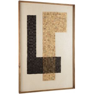 MACABANE Decoration murale 82x122cm mosaïque beige/noire en Pin recycle