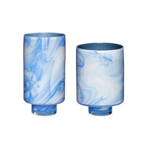 Hübsch Lot de 2 vases en verre bleu - Publicité