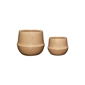 Hübsch Lot de 2 caches-pots en ceramique sable