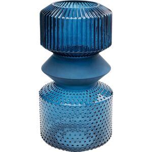 Kare Design Vase en verre bleu brillant et mat H36