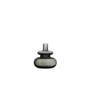 Zone Vase en verre souffle bouche gris cendre