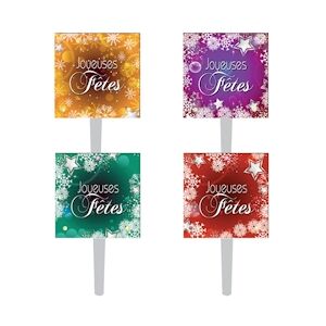 MONDO DECO Joyeuses Fêtes Clignotant - Hauteur : 3,3 cm x200 pcs