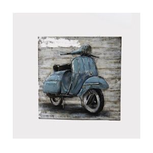 AMADEUS Plaque Vespa 80x80 cm bleu - Décoré Carré Métal Amadeus 80x7 cm