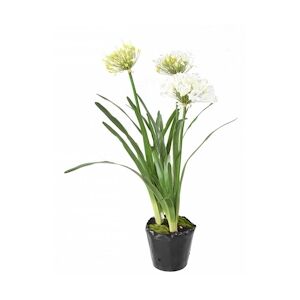 VERT ESPACE plante artificielle agapanthe en motte blanc 90 cm