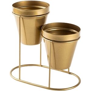 Cache-pots en metal 2 pots Decorative dore Hanah Home