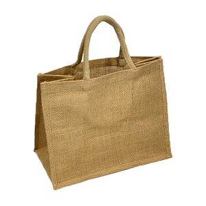 Sac jute naturel 36+20x27cm - Vendu par 40 - Publicité