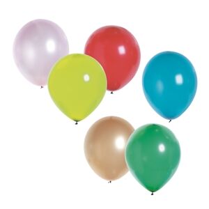 BALLON PUB Ballons neutres metalliques multicolores diametre 30m sac de 100