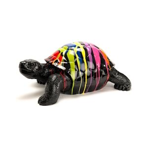 AMADEUS Tortue Trash noir 106 cm - Multicolore Autre Résine Amadeus 106x73 cm