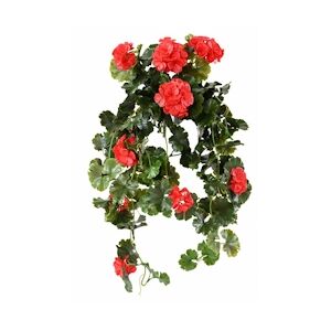 VERT ESPACE plante artificielle geranium chute rouge uv resistant 65 cm