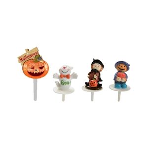MONDO DECO Kit Decors Halloween 3 Sujets en Résine + 1 Sujet Lumineux x24 Boîtes