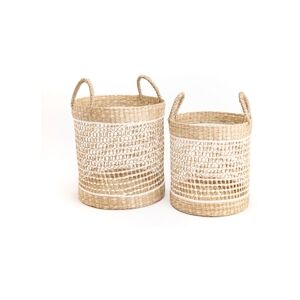 AMADEUS Set de 2 panier blanc naturel champ , - Amadeus 35x35 cm