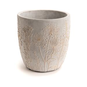 AMADEUS Cache pot Floral grand modèle - Gris Rond Pierre Amadeus 16.5x16.5 cm