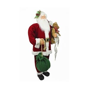 Tarrington House Père Noël, figurine en tissu, 34 x 56 x 151 cm, autoporteur, idéal pour la décoration de Noël