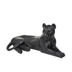 Atmosphera Objet déco Grand Léopard couché en résine Noire 80 x 39 x 38 cm - Publicité