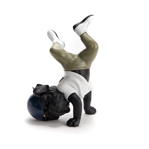 AMADEUS Chien breakdance - Noir Résine Amadeus 22x14.5 cm