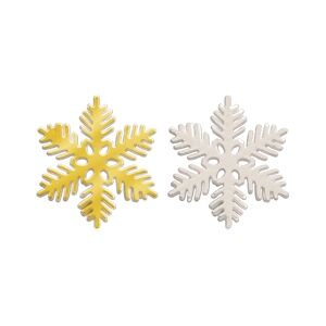 MONDO DECO Flocons Blanc Et Or - Diamètre : 6 cm x144 pcs