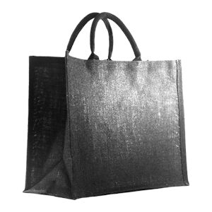 Sac jute noir 42+19x35cm - Publicité