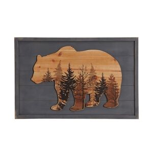 AUBRY GASPARD cadre ours en bois peint 48 x 72 x 2 cm