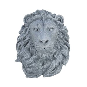 AMADEUS Tête Lion effet pierre - Gris Autre Résine Amadeus 35x23 cm