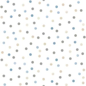 Non communiqué Noordwand Papier peint Mondo baby Confetti Dots Blanc bleu gris beige - Publicité