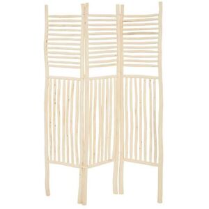 Non communiqué Paravent en Bois de Peuplier et Coton H 169,5 cm Beige - Publicité