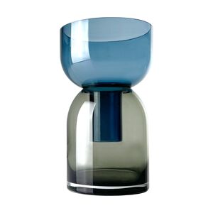 Vase en verre bleu et gris L Flip - Cloudnola