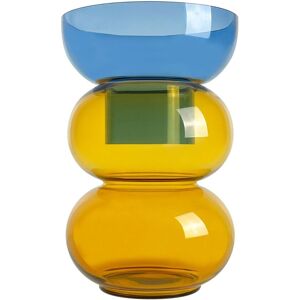 Vase en verre bleu et jaune 26x39,5 cm Bubble Flip XL - Cloudnola