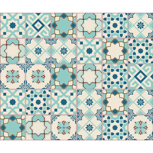 Ambiance-sticker 30 stickers carreaux de ciment azulejos franzy