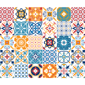 Ambiance-sticker 30 stickers carreaux de ciment azulejos liliana
