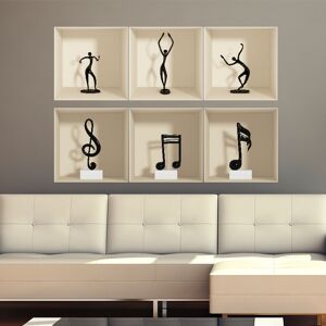 Ambiance-sticker Pack de 6 stickers 3D Danse et la musique