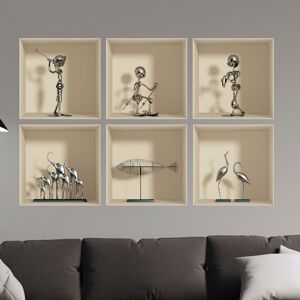 Ambiance-sticker Pack de 6 stickers 3D Postures design en aluminium