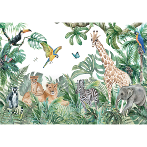 Ambiance-sticker Papier peint panoramique jungle préencollé grand safari H 250 x L 360 cm