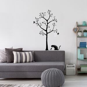 Ambiance-sticker Sticker arbre et chat noir